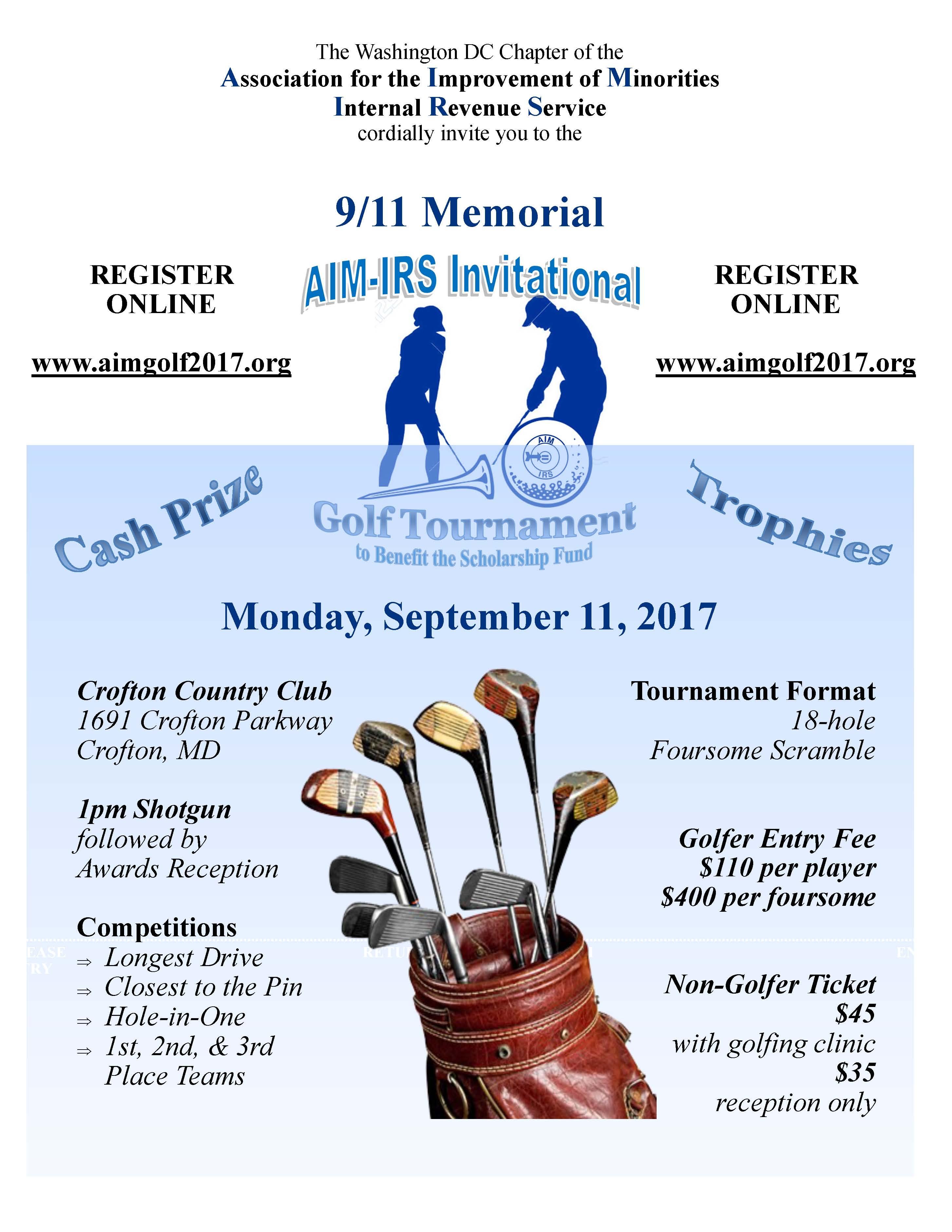 9/11 Memorial - AIM-IRS Invitational Golf Tournament