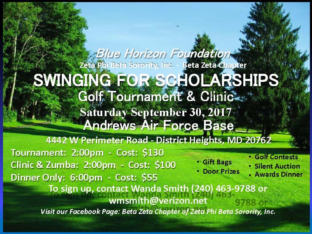 2017 Blue Horizon Foundation "Swinging For Scholarships" Golf Tournament, Clinic and Dinner
