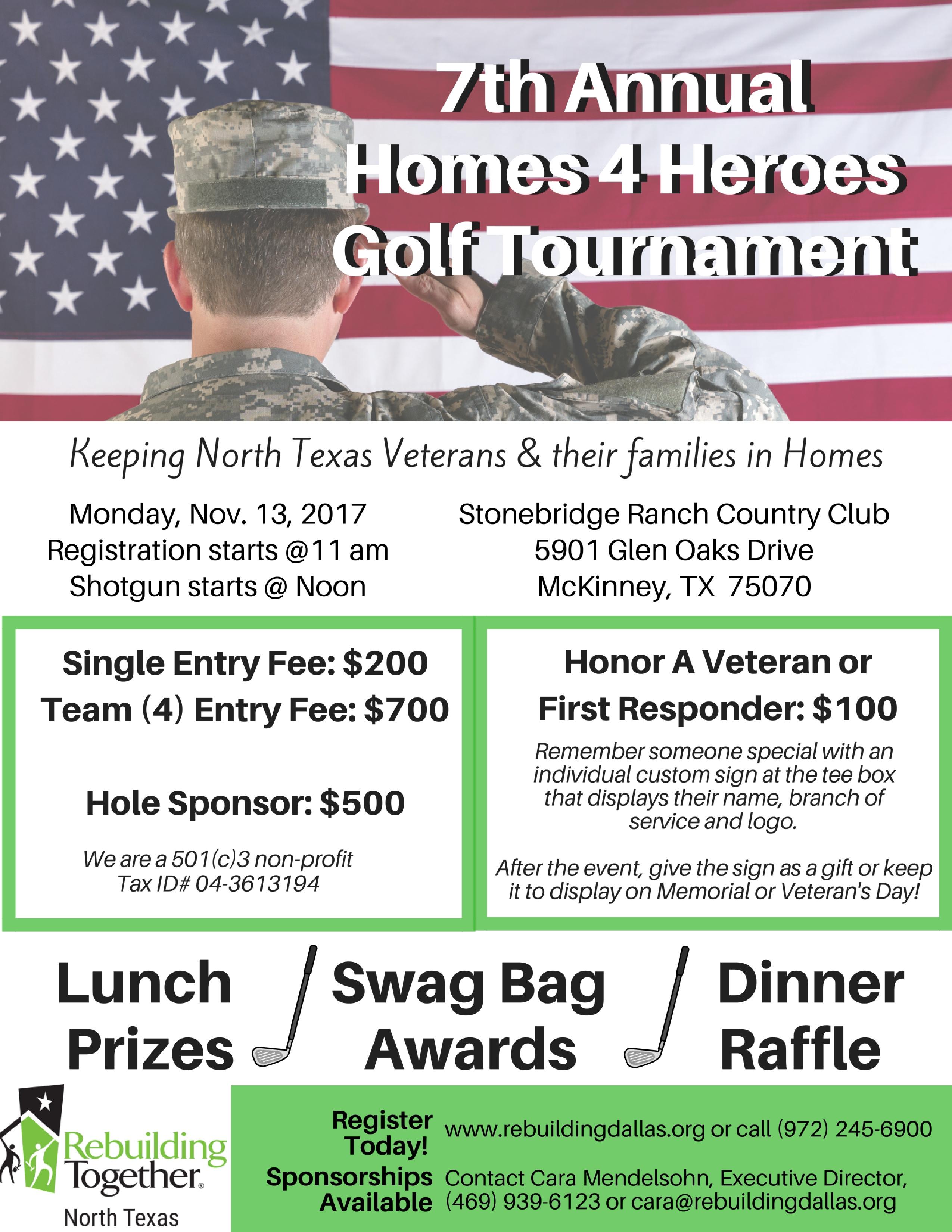 7th Annual Homes 4 Heroes Golf Tournament