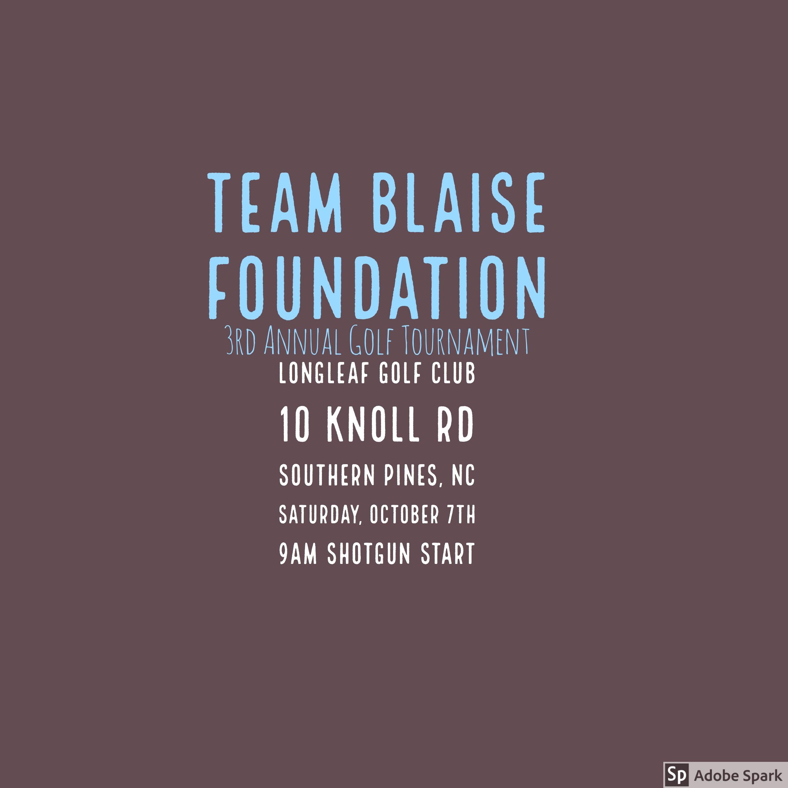 Team Blaise Foundation Golf Tournament