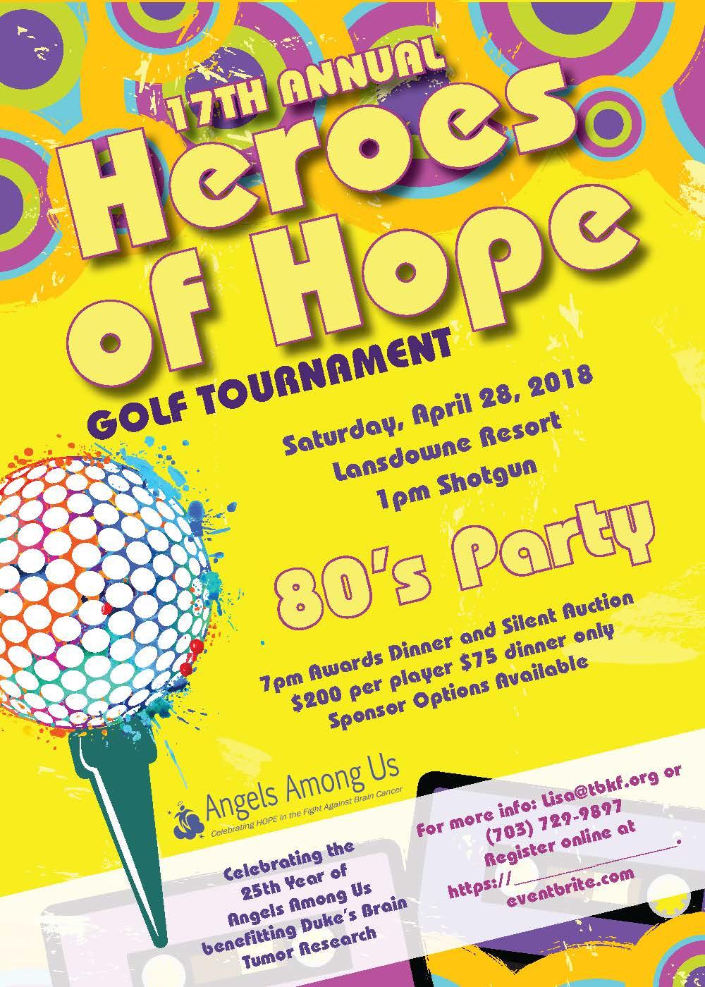 17th Annual Heroes of Hope Golf Tournament, Awards Dinner and Auction