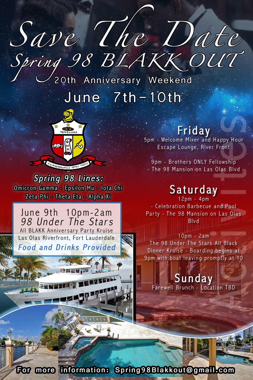 Spring 98 BLAKK OUT 20th ANNIVERSARY WEEKEND PARTY KRUISE