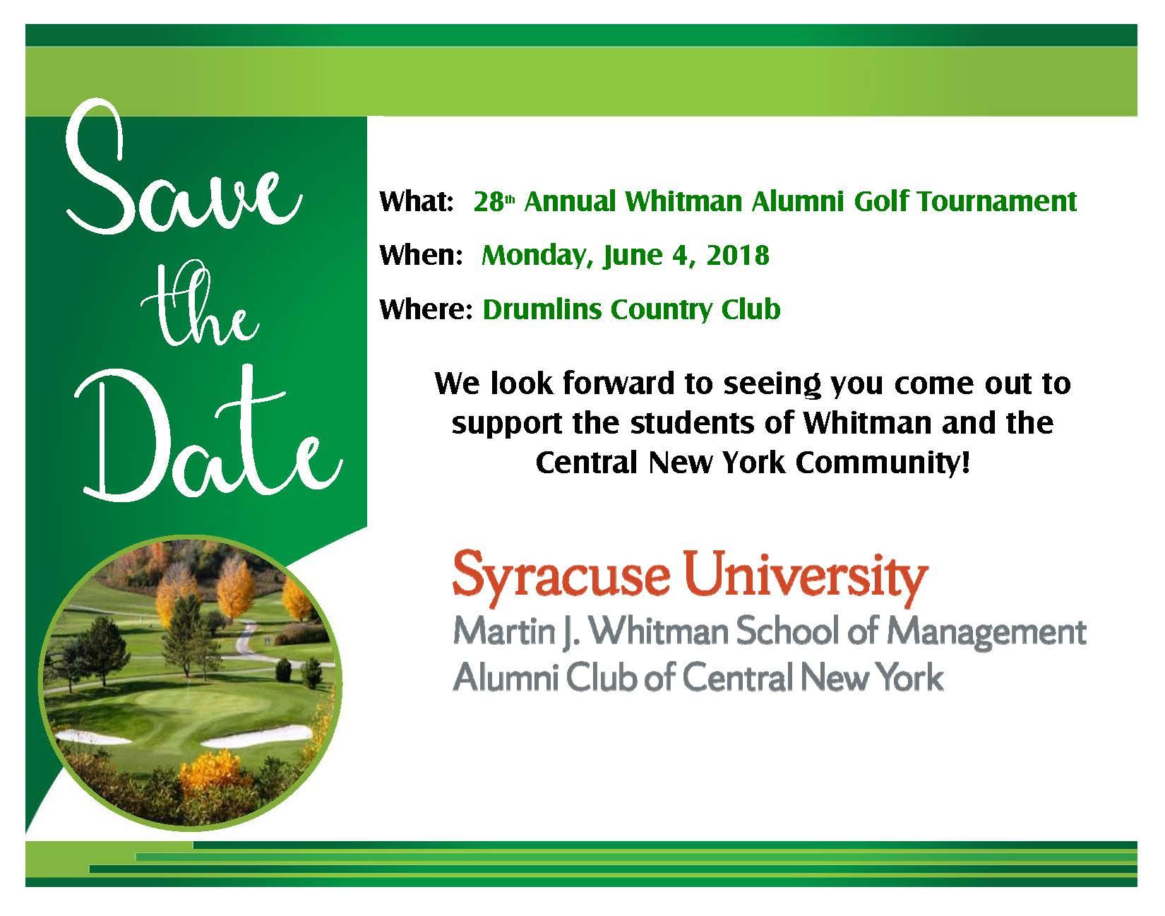 28th Annual Whitman Alumni Golf Tournament