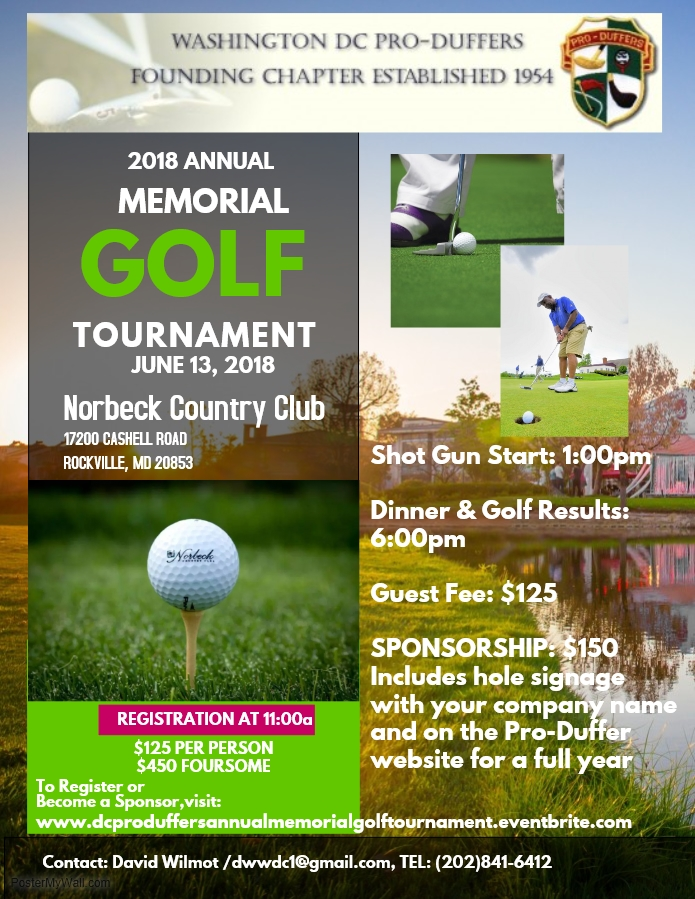 DC Pro Duffers 2018 Annual Memorial Golf Tournament | GolfTourney.com