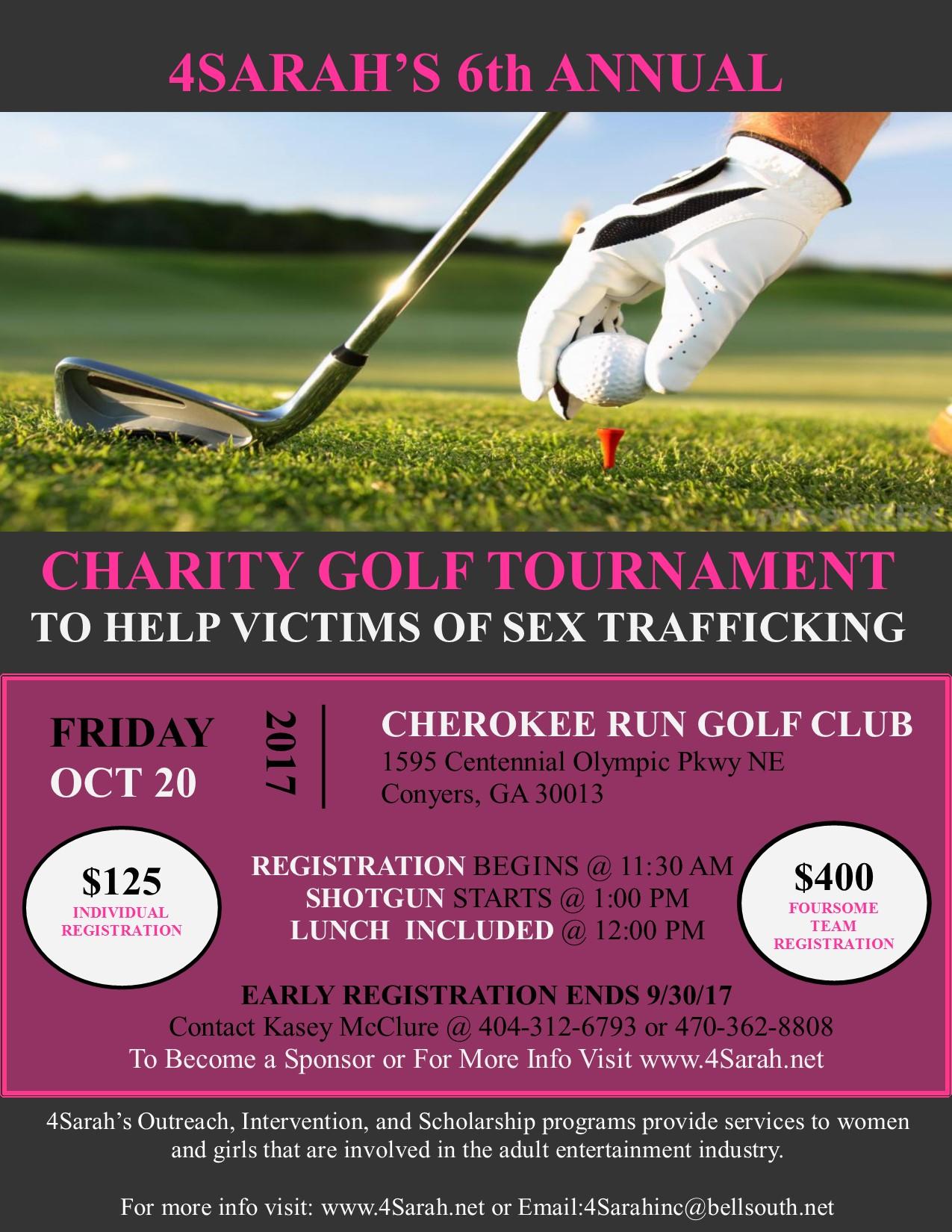 4Sarah's 7th Annual "Stop Sex Trafficking" Charity Golf Tournament
