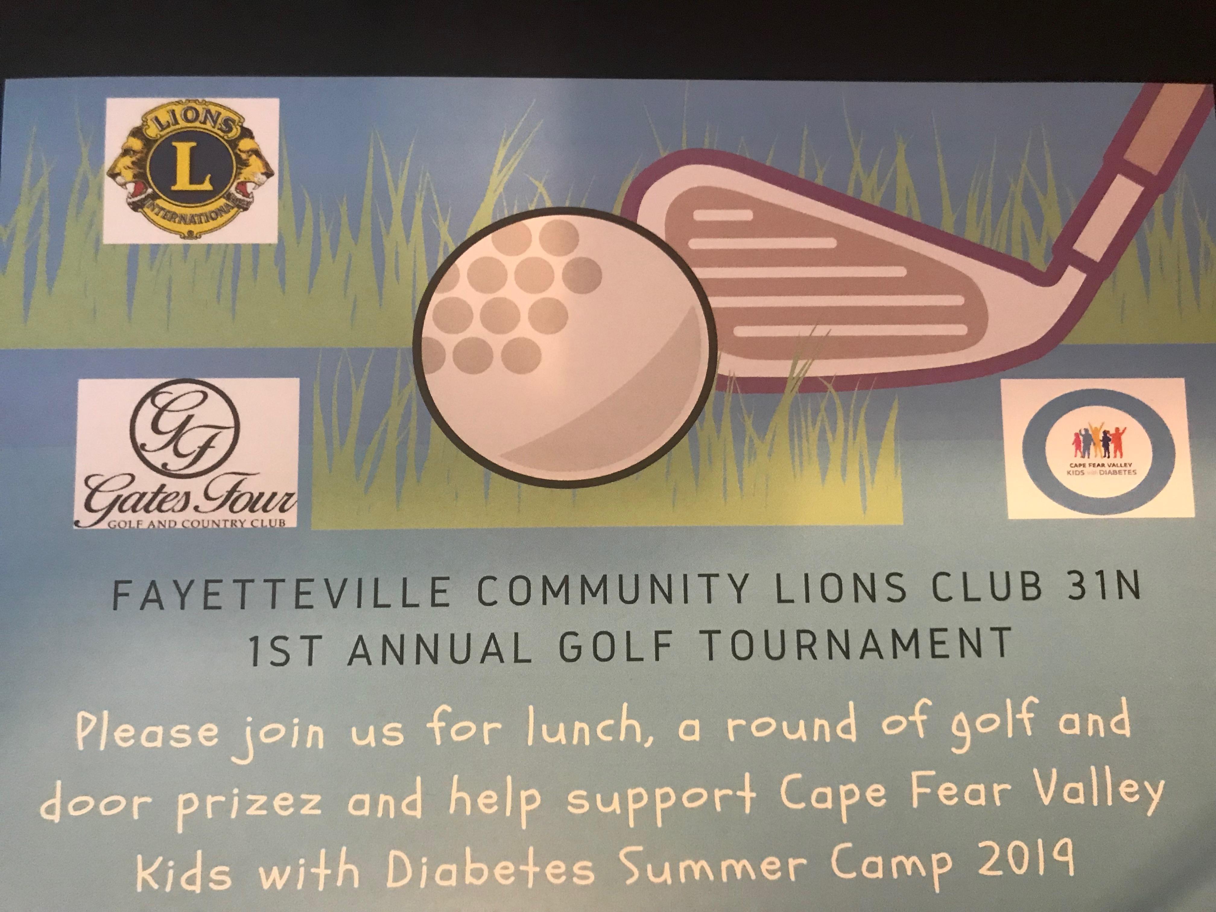 Fayetteville Community Lions Club 1st Annual Golf Tournament