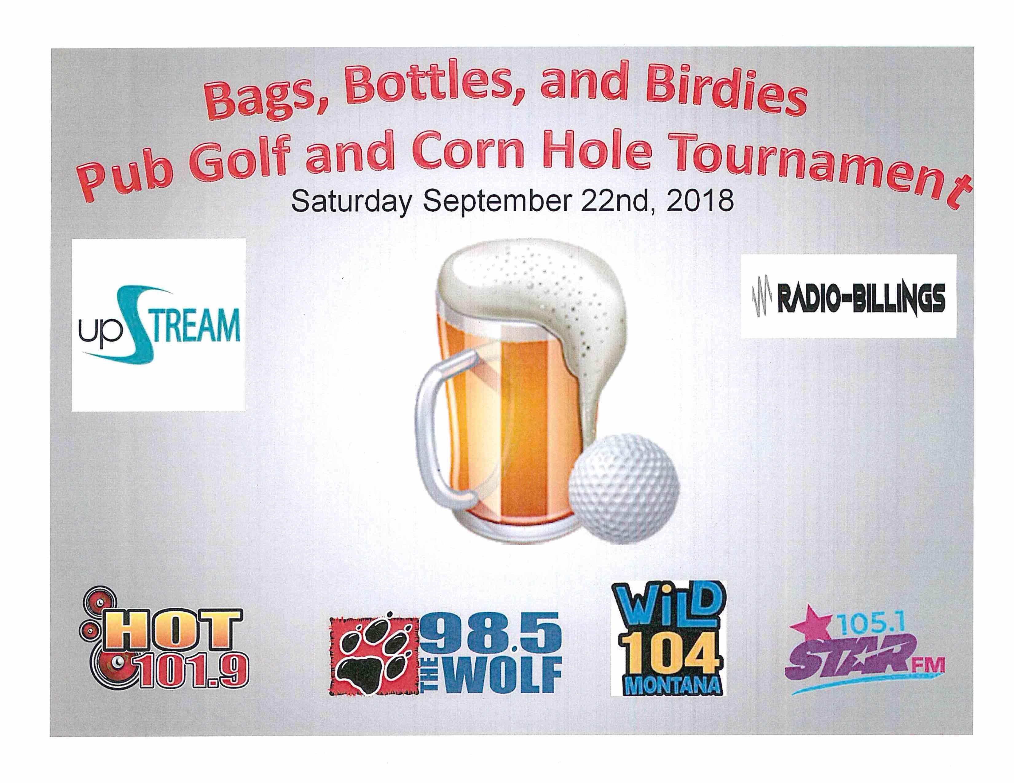 Bags, Bottles, and Birdies Pub Golf and Corn Hole Tournament