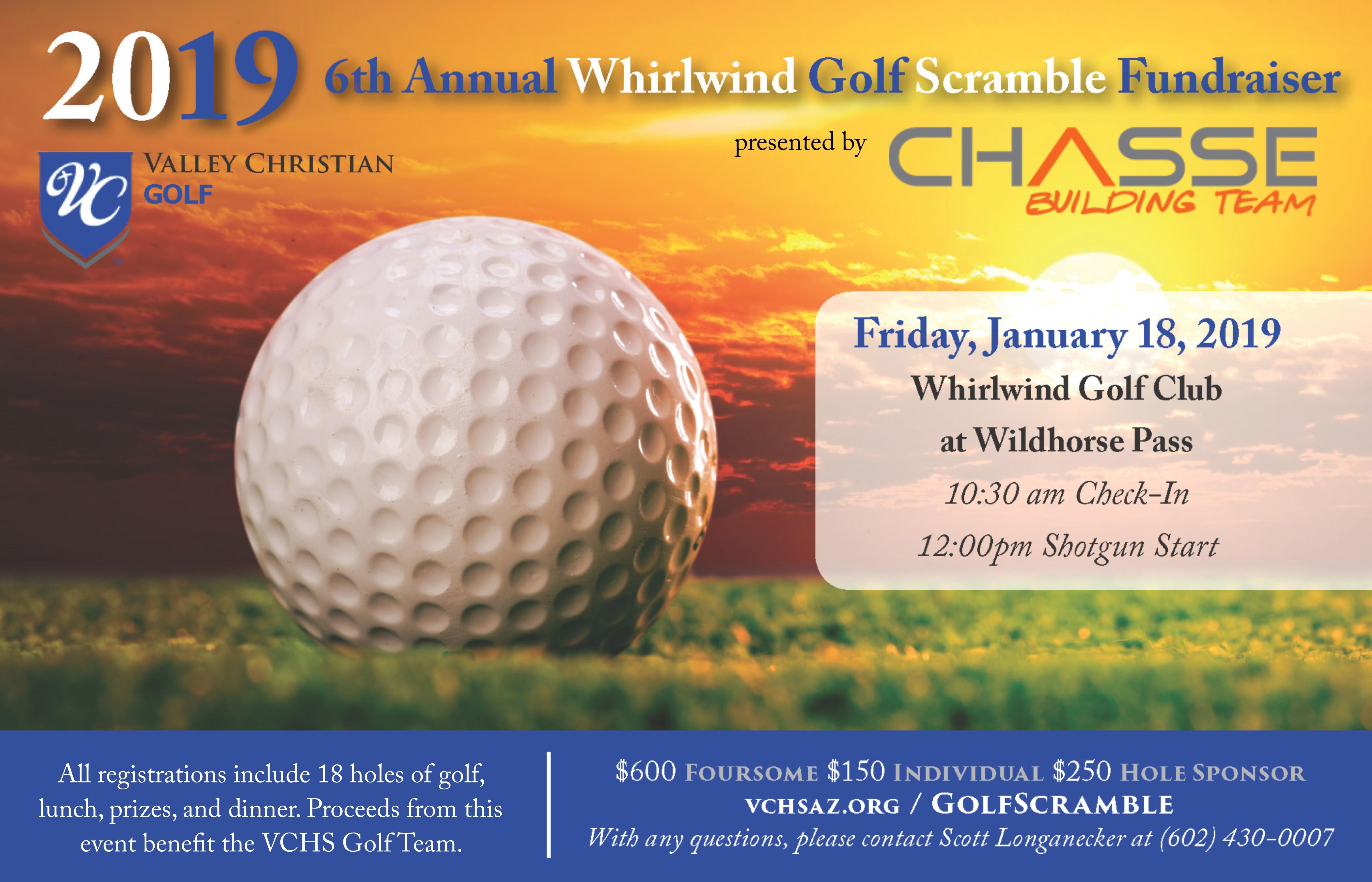 2019 Whirlwind Golf Scramble, presented by Chasse Building Team