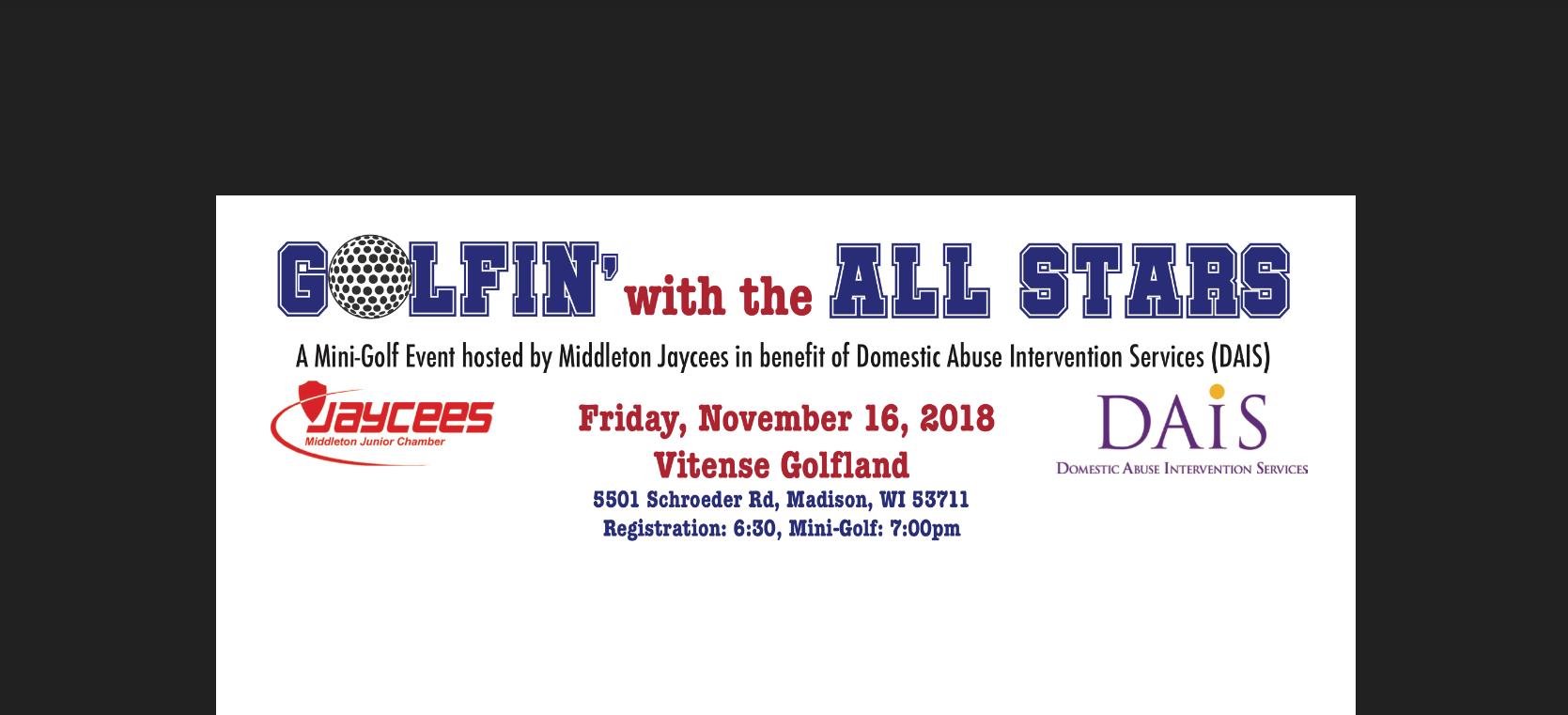 Golfin’ with the ALL STARS in benefit of DAIS, hosted by Middleton Jaycees