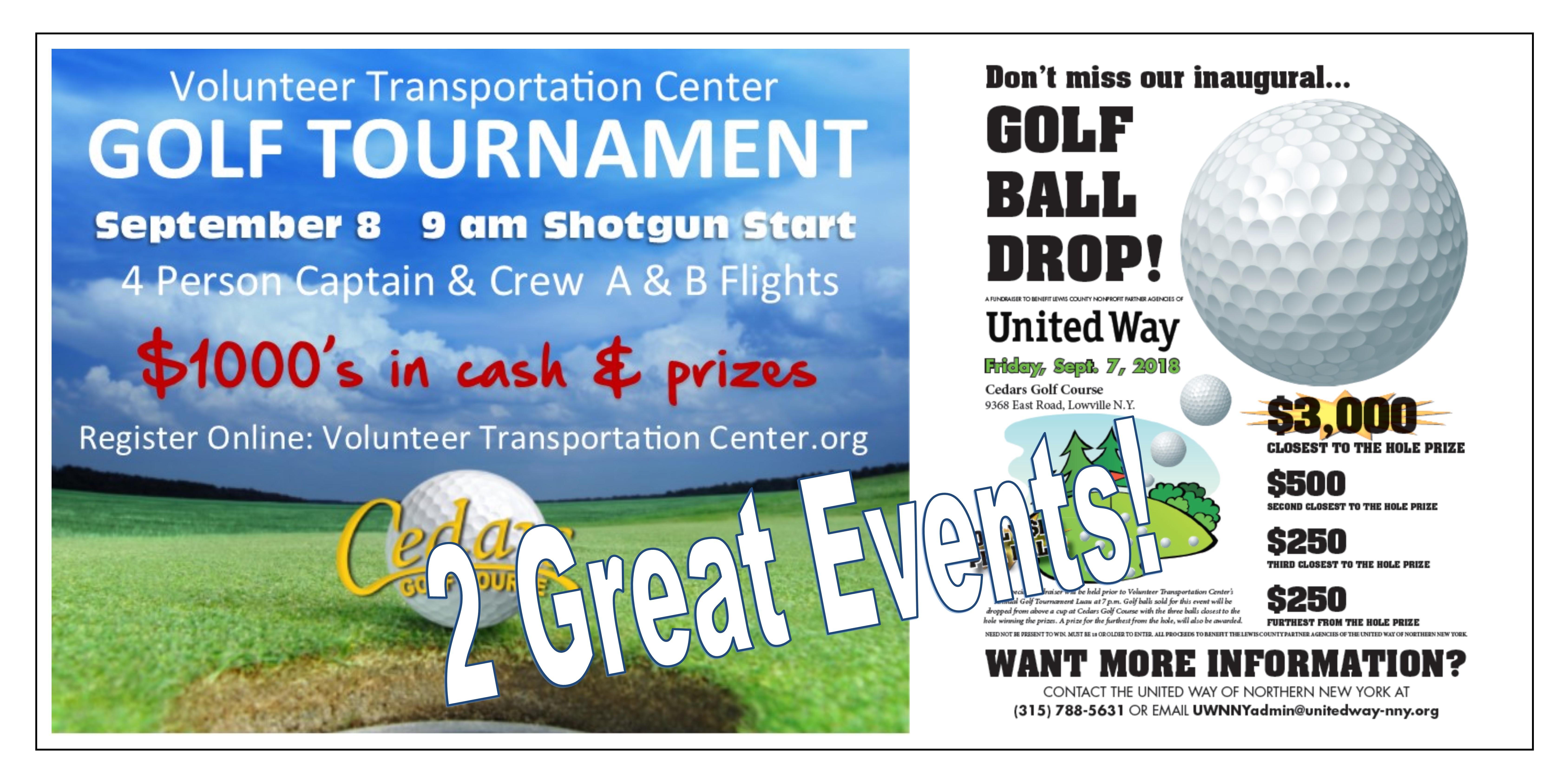 VTC Golf Tournament Dinner and United Way of NNY Golf Ball Drop