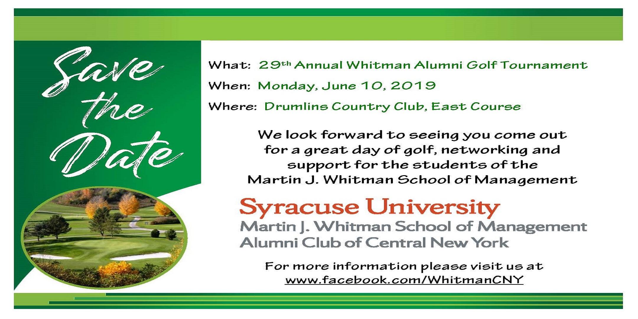 29th Annual Whitman Alumni Golf Tournament