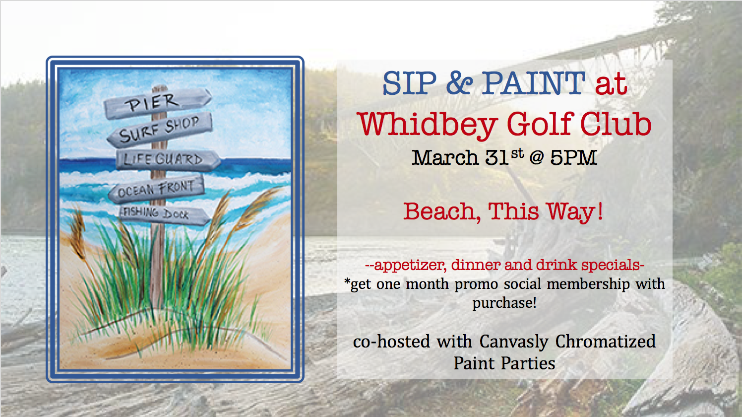 Beach Paint & Sip @ Whidbey Golf Club