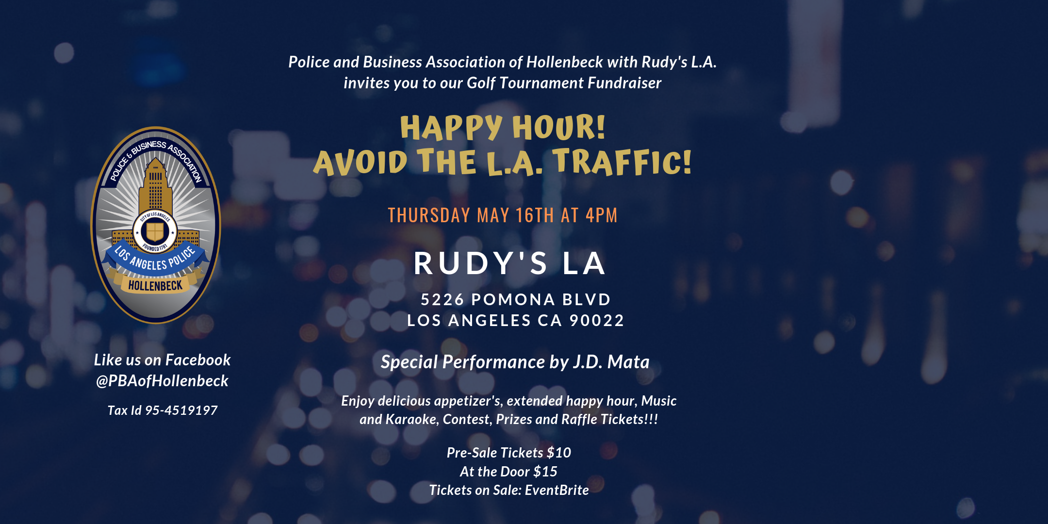 Happy Hour and Networking Golf Tournament Fundraiser at Rudy's L.A.