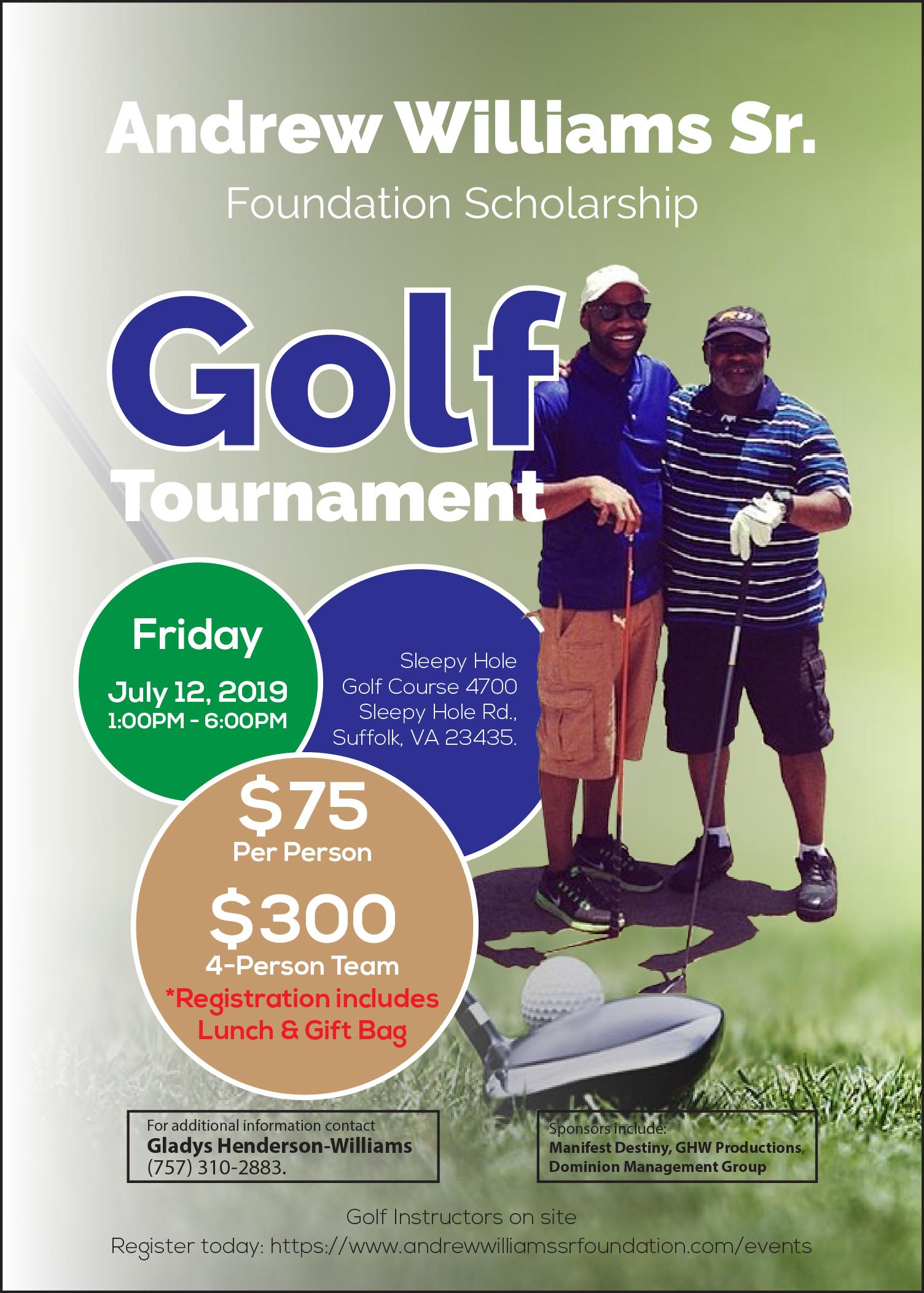 2nd Annual Andrew Williams Sr. Foundation Scholarship Golf Tournament