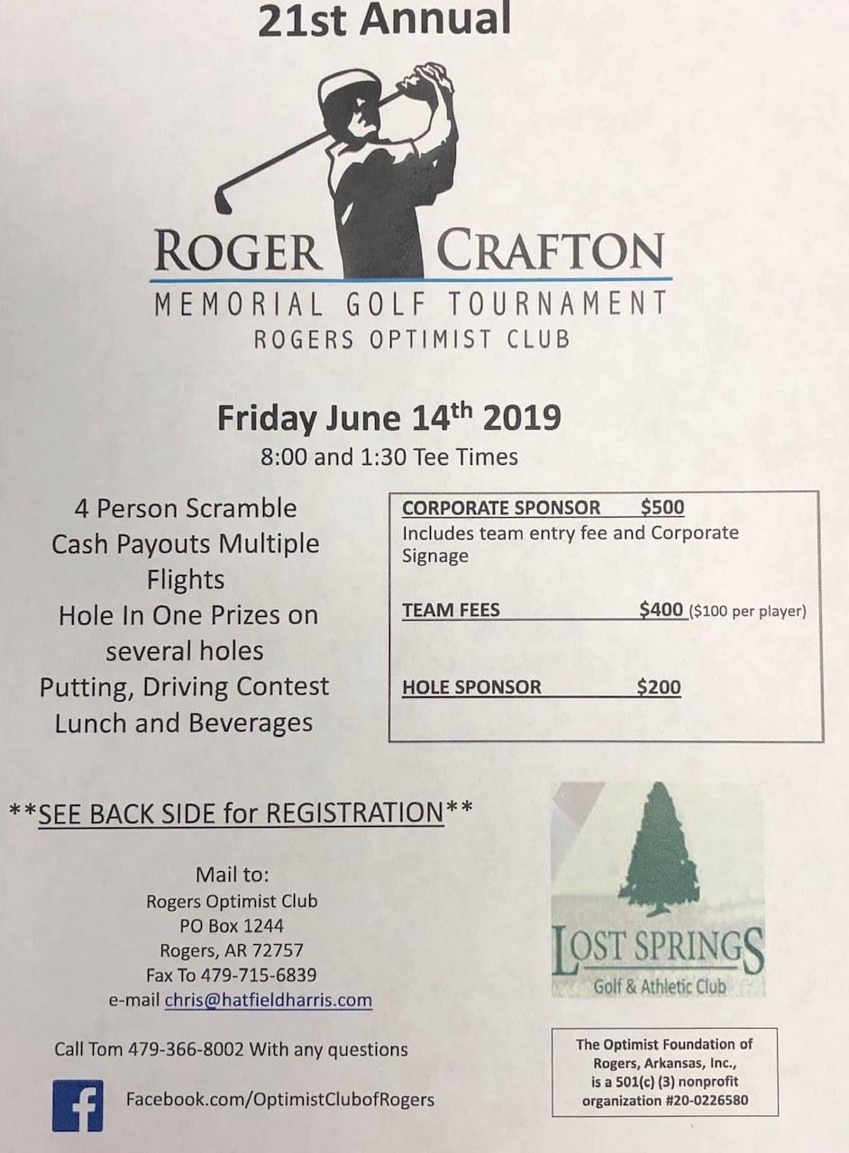 21st Annual Roger Crafton Memorial Golf Tournament