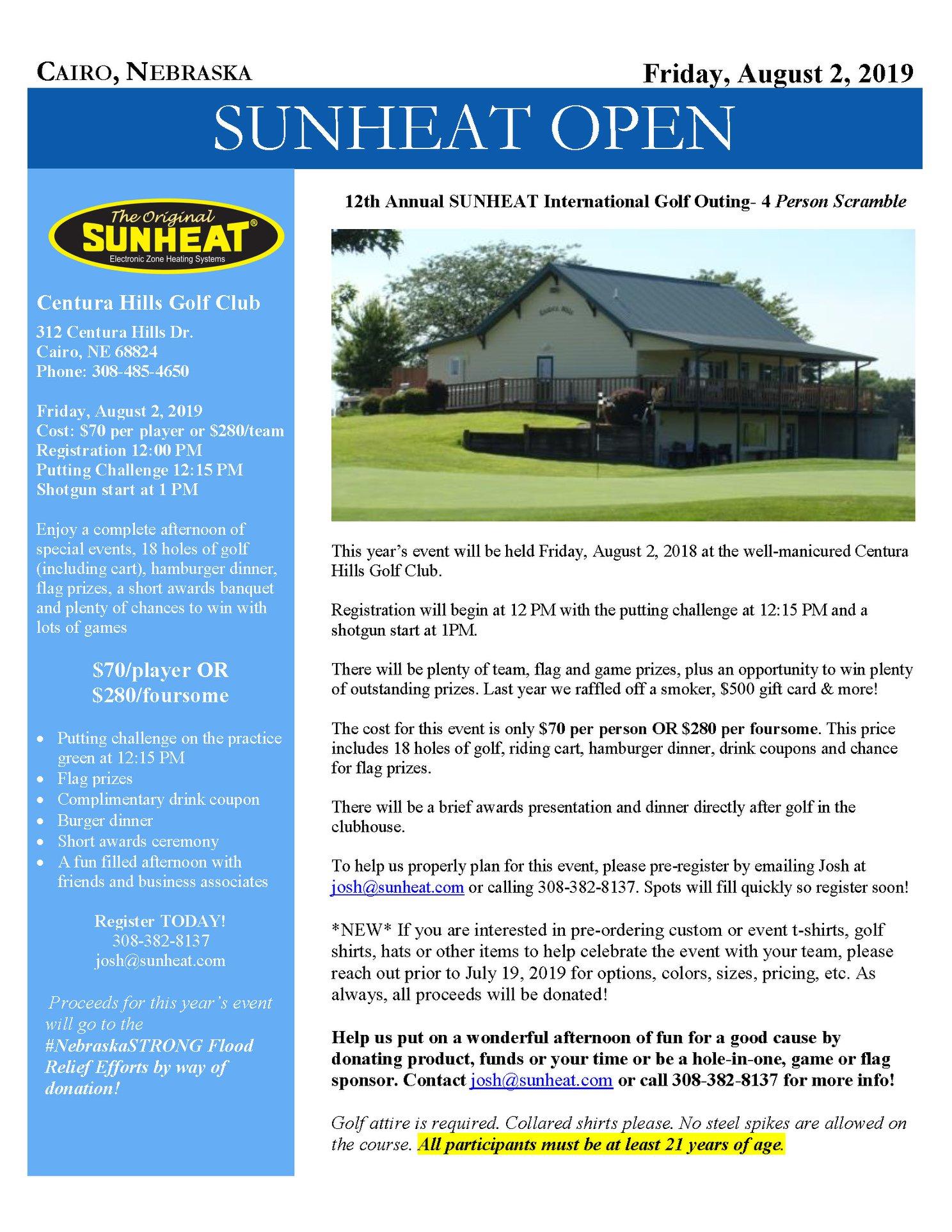 12th Annual SUNHEAT Open Golf Tournament