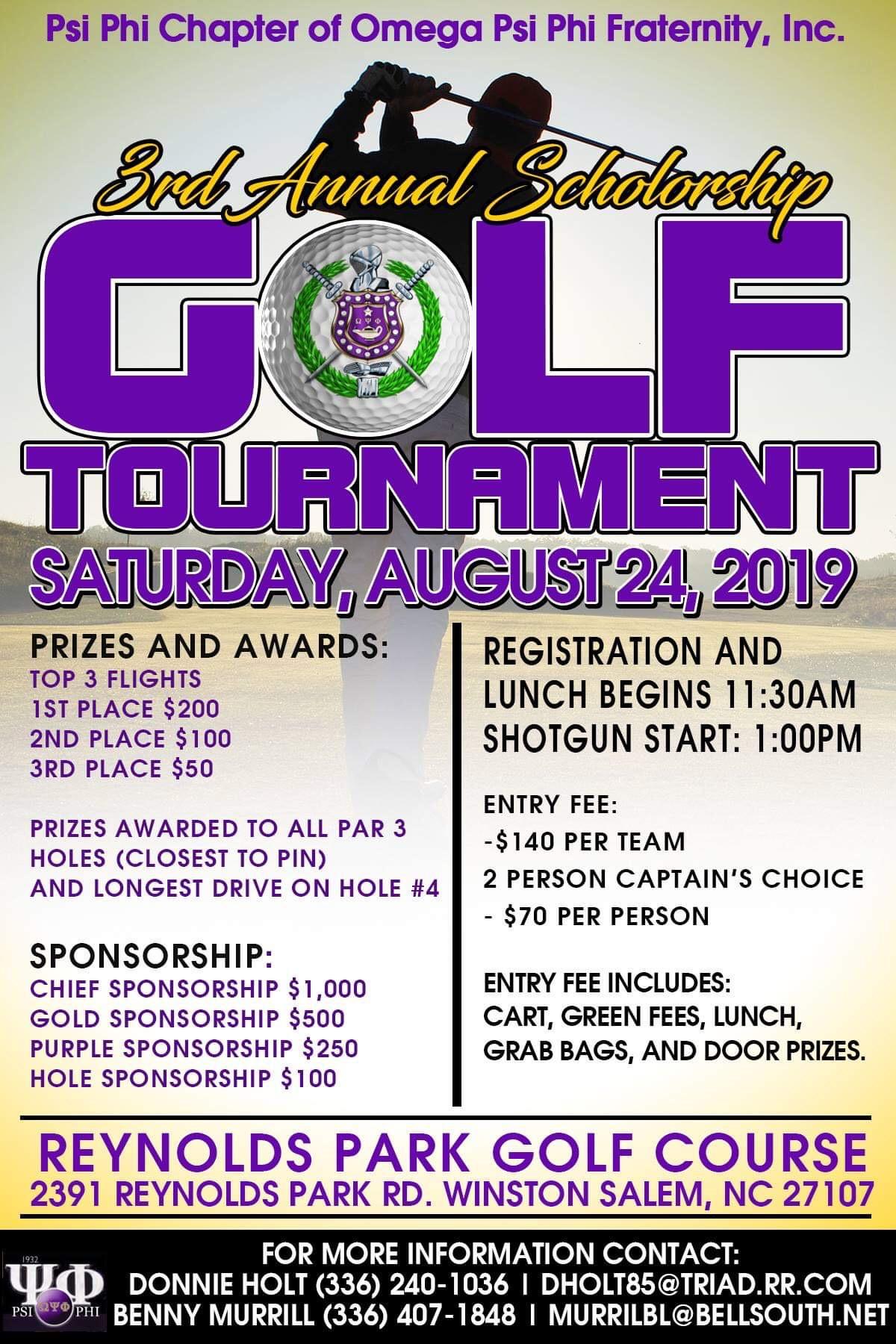 Psi Phi Chapter of Omega Psi Phi Fraternity, Inc. 3rd Annual Golf Tournament