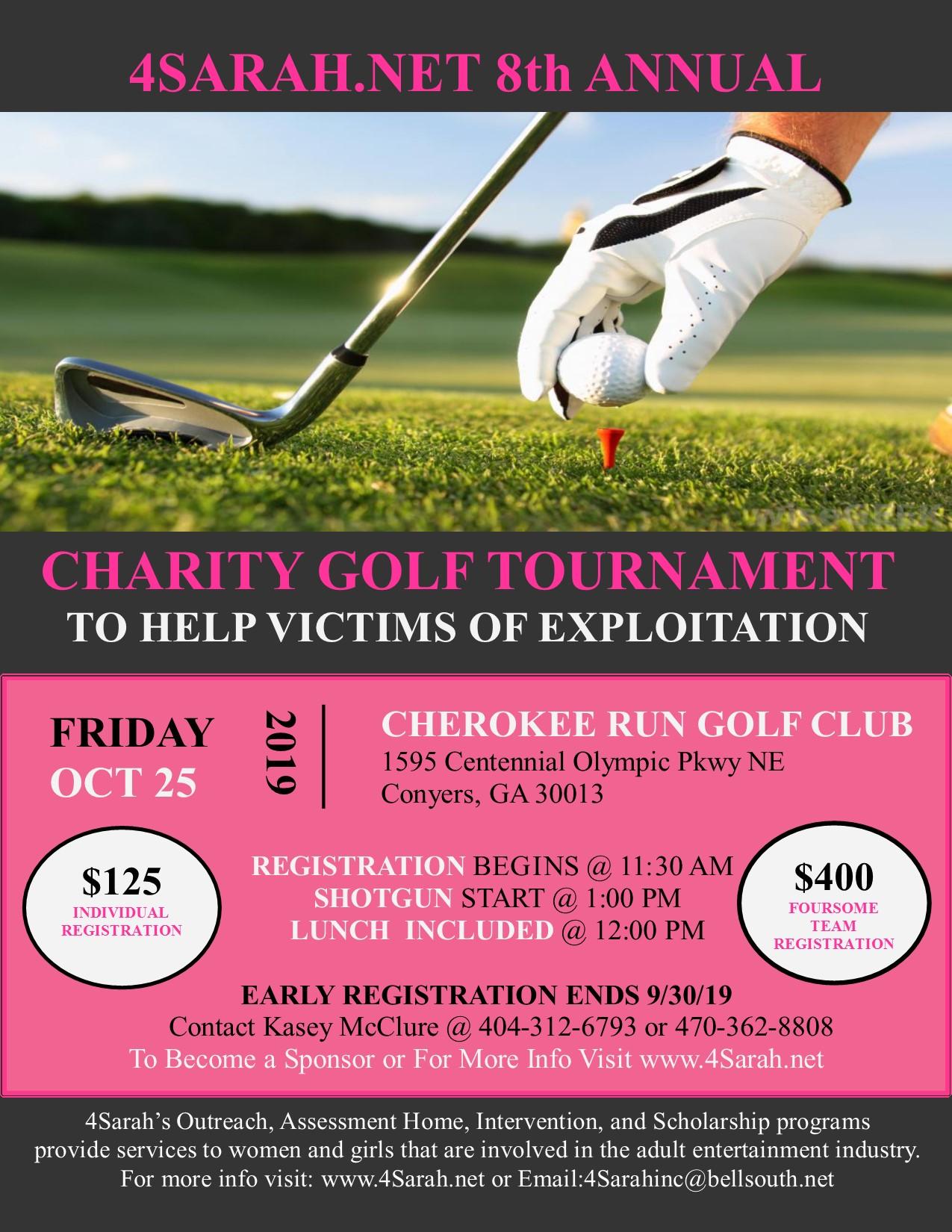 4Sarah 8th Annual "Stop Exploitation" Charity Golf Tournament