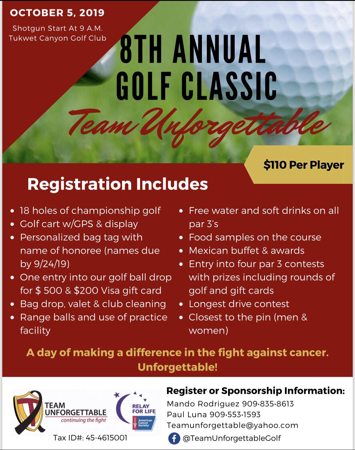 8th annual Team Golf Classic benefiting The American