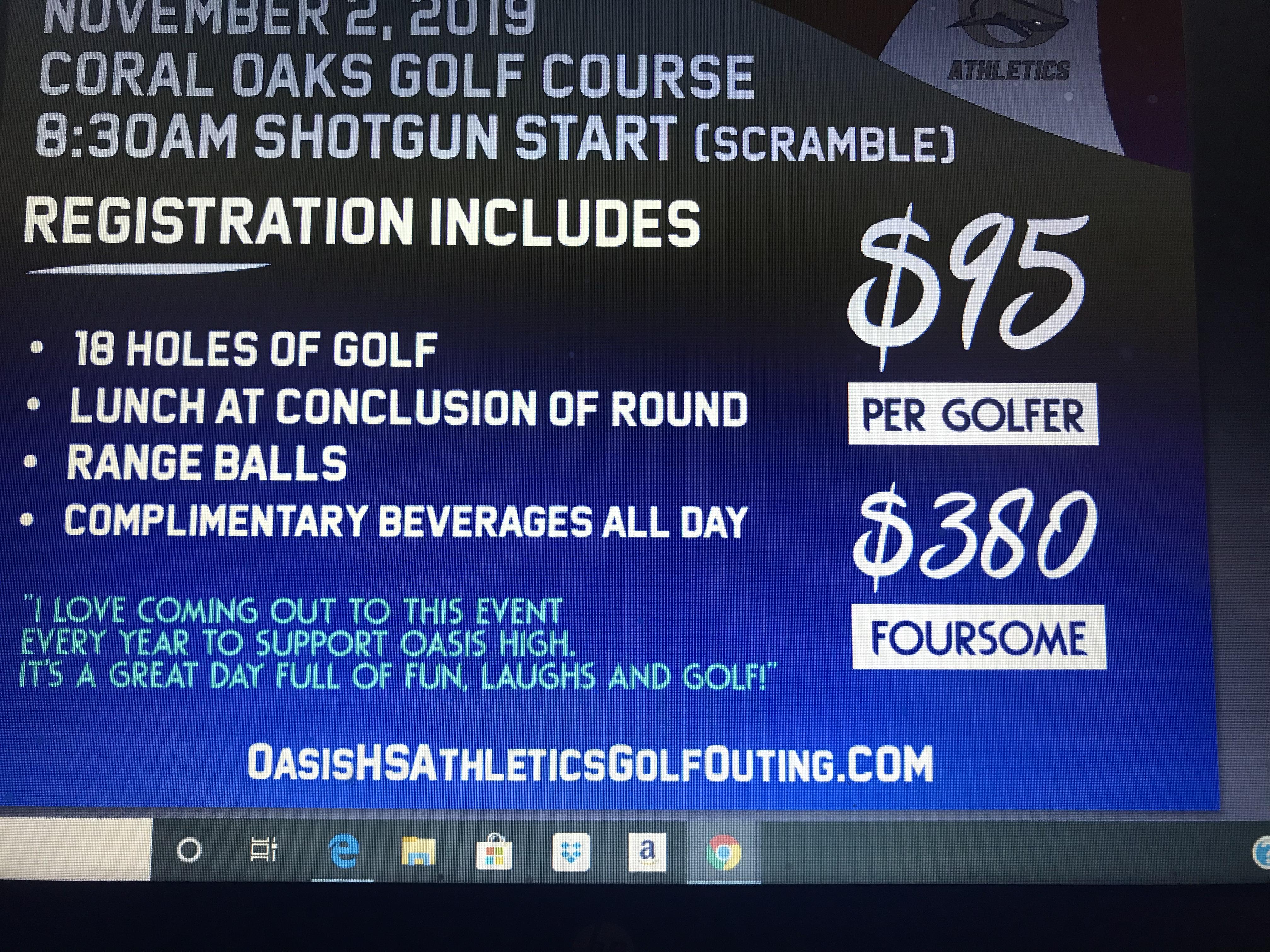 Oasis HS ⛳️ Golf Outing supporting student athletes open to the public!