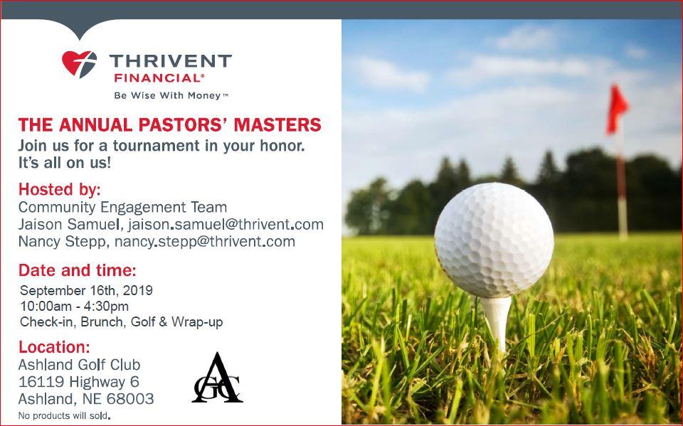 Pastors' Masters - A Pastors Appreciation Golf Event