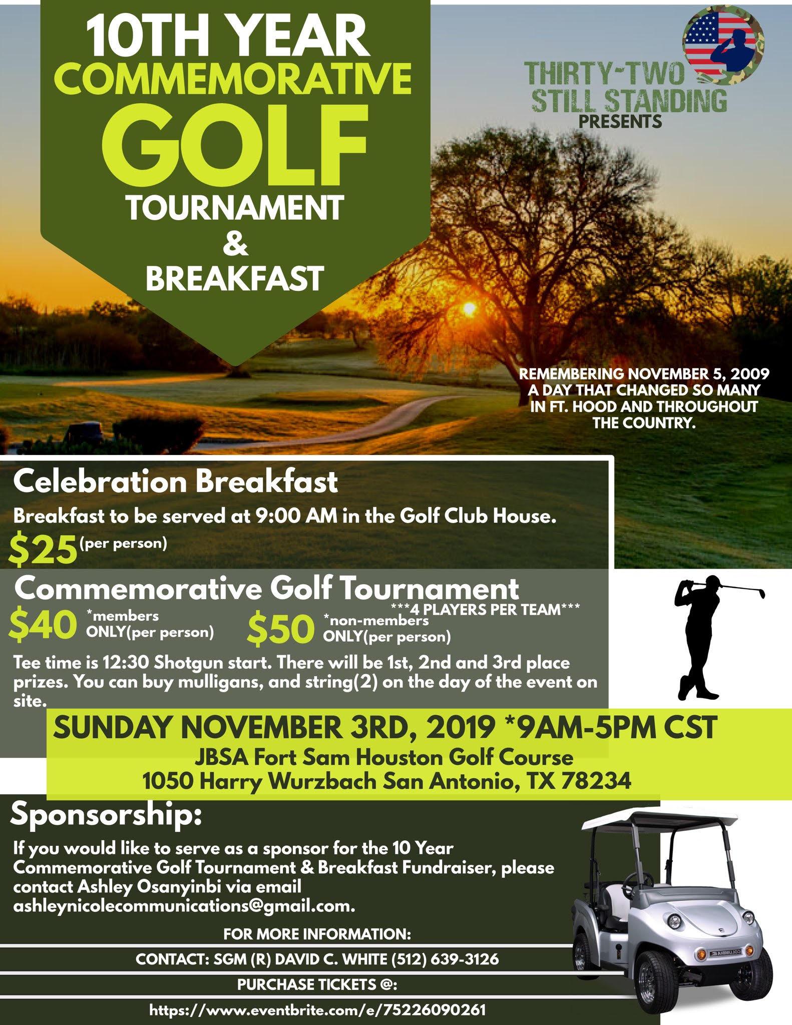 Thirty-Two Still Standing 10 Year Commemorative Golf Tournament & Breakfast Fundraiser