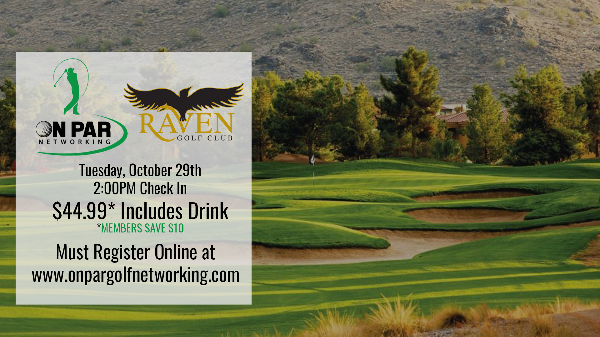 On Par Golf Networking October Raven Event