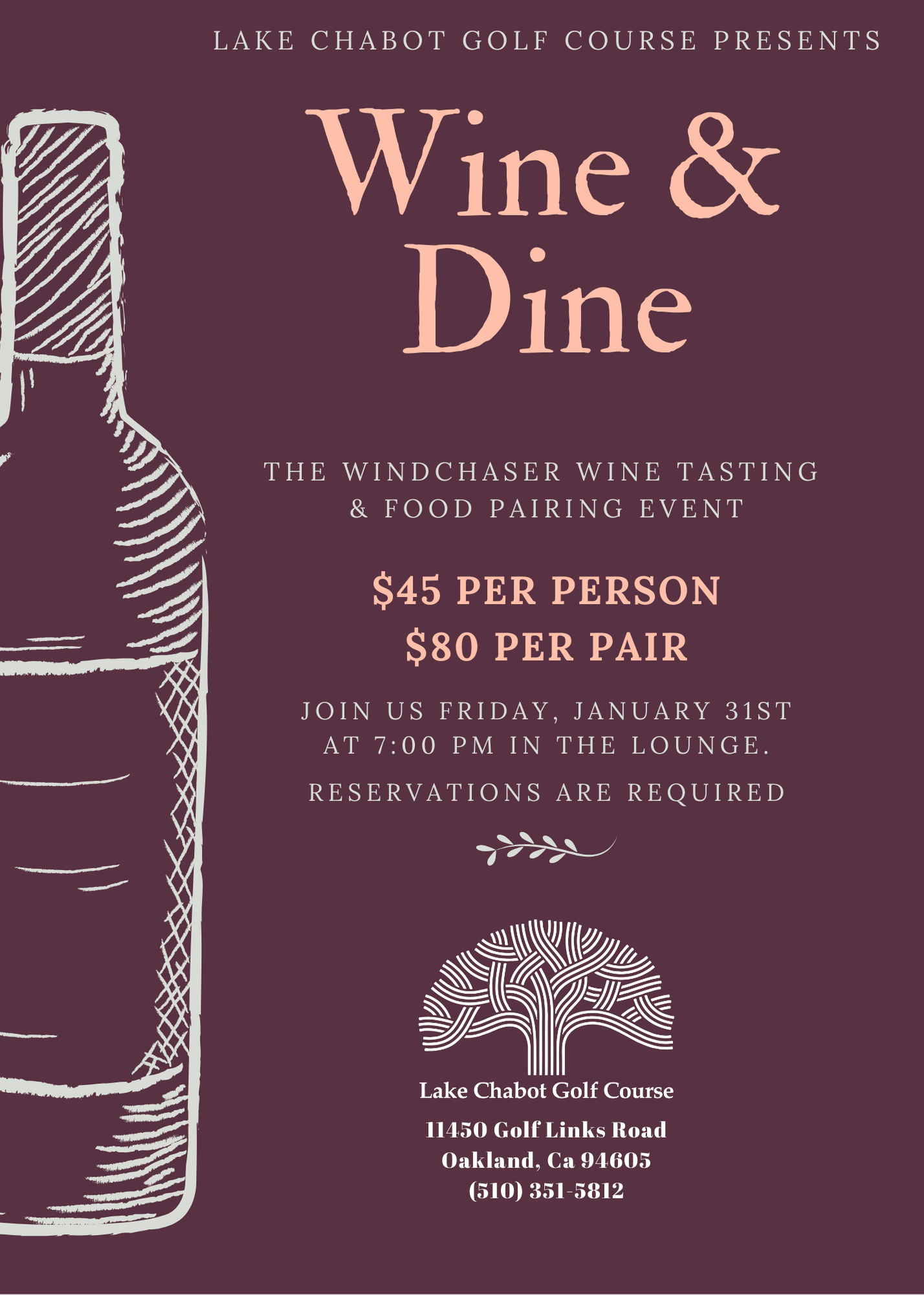 Wine & Dine at Lake Chabot Golf Course
