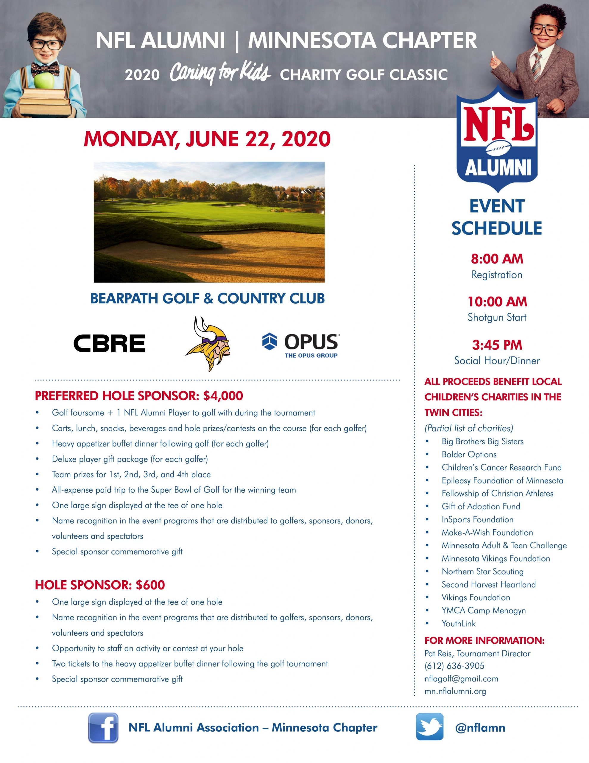 2020 NFL Alumni Minnesota Chapter 'Caring for Kids' Charity Golf Classic