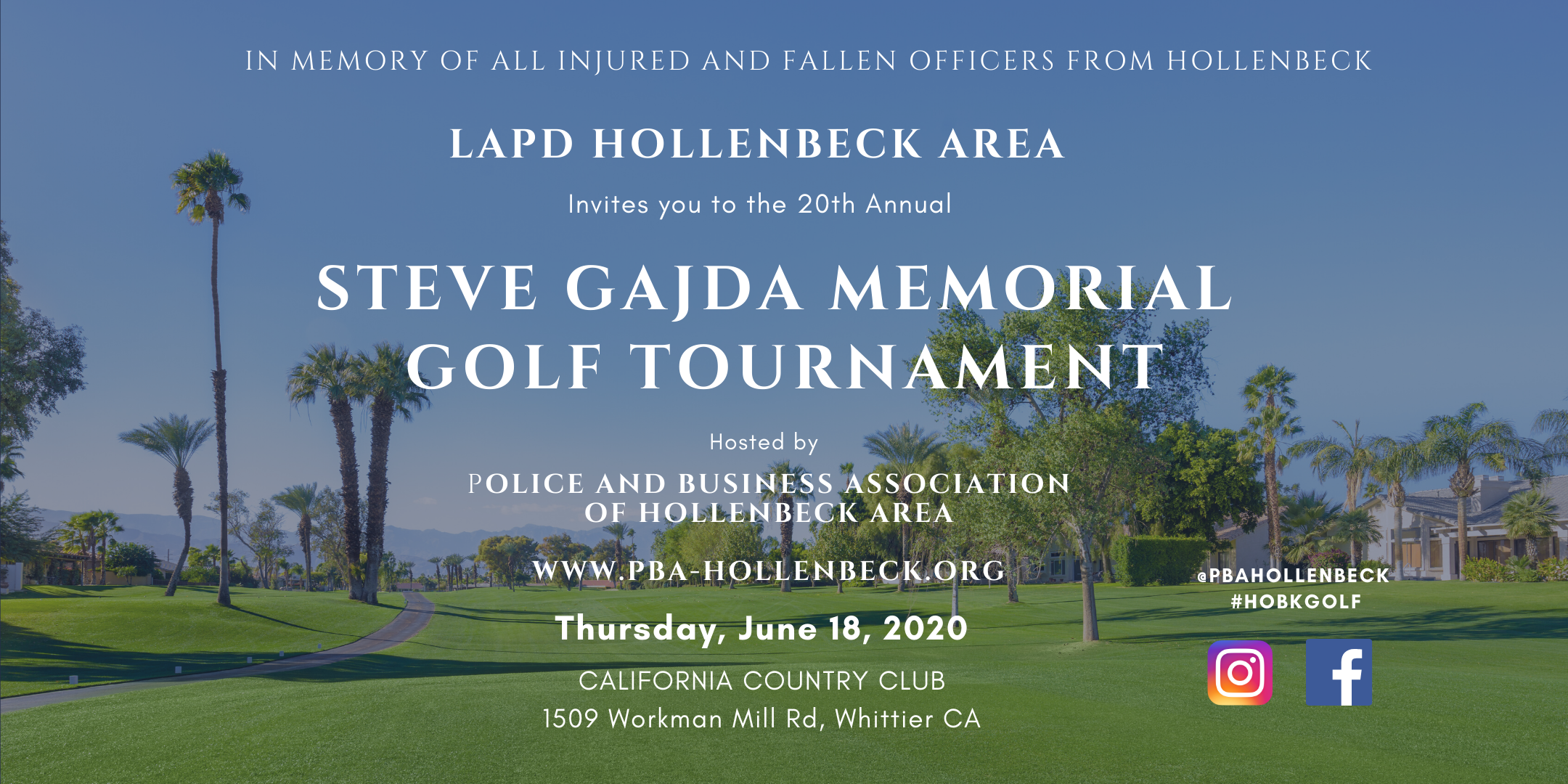 20th Annual Officer Steve Gajda Memorial Golf Tournament
