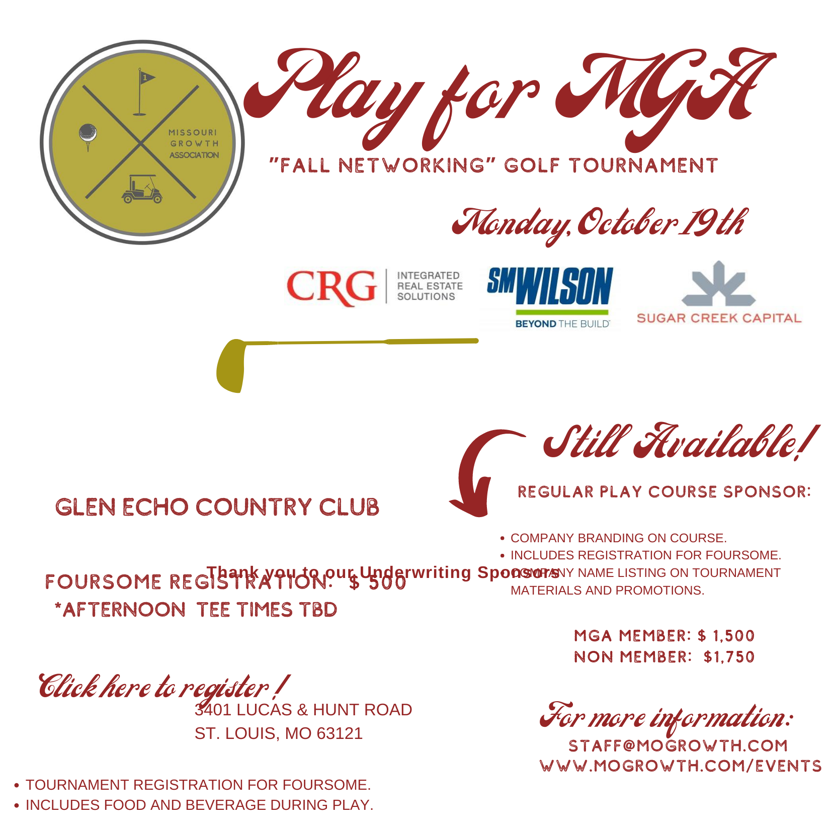 “Play for MGA” Golf Tournament Find Golf Tournaments