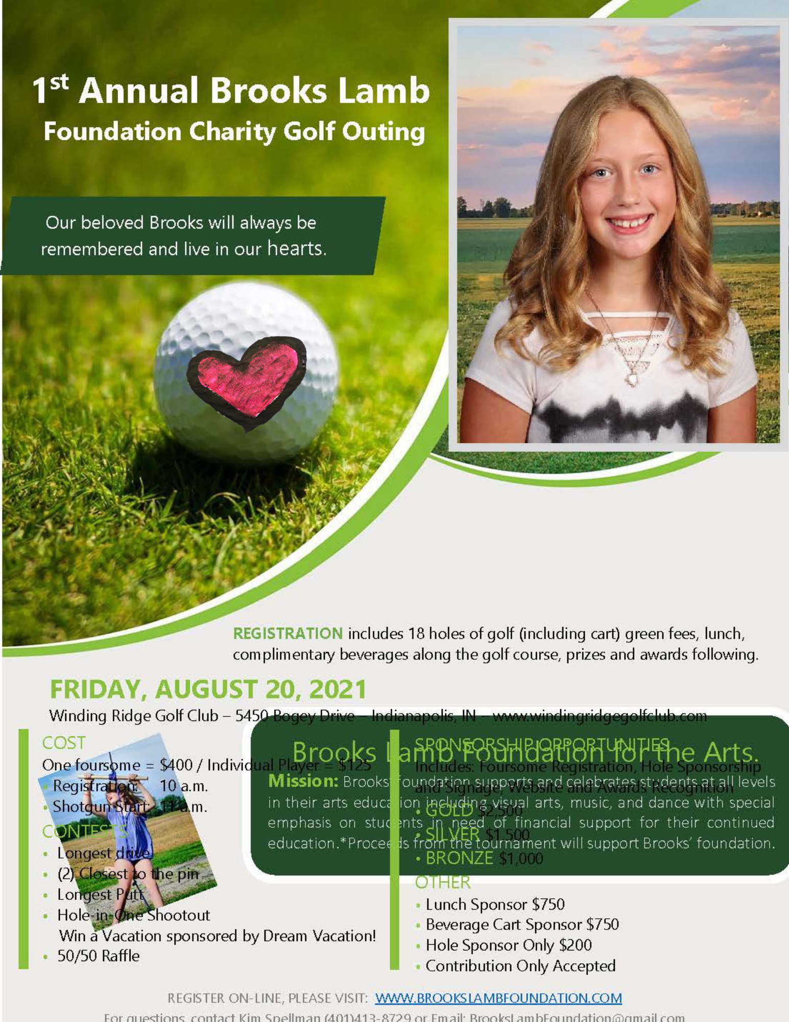 1st Annual Brooks Lamb Foundation Charity Golf Outing