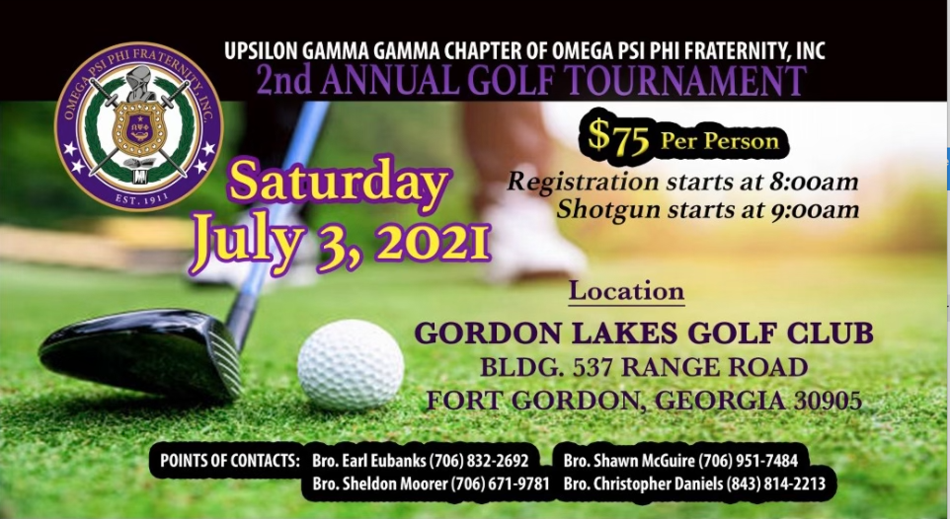 Upsilon Gamma Gamma Chapter of Omega Psi Phi INC 2nd Annual Golf Tournament