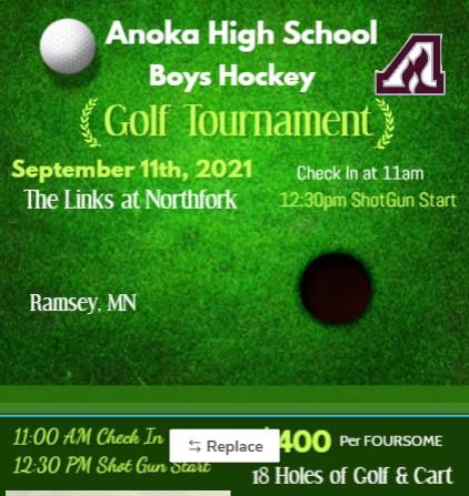 2021 Anoka High School Boys Hockey Golf Fundraiser