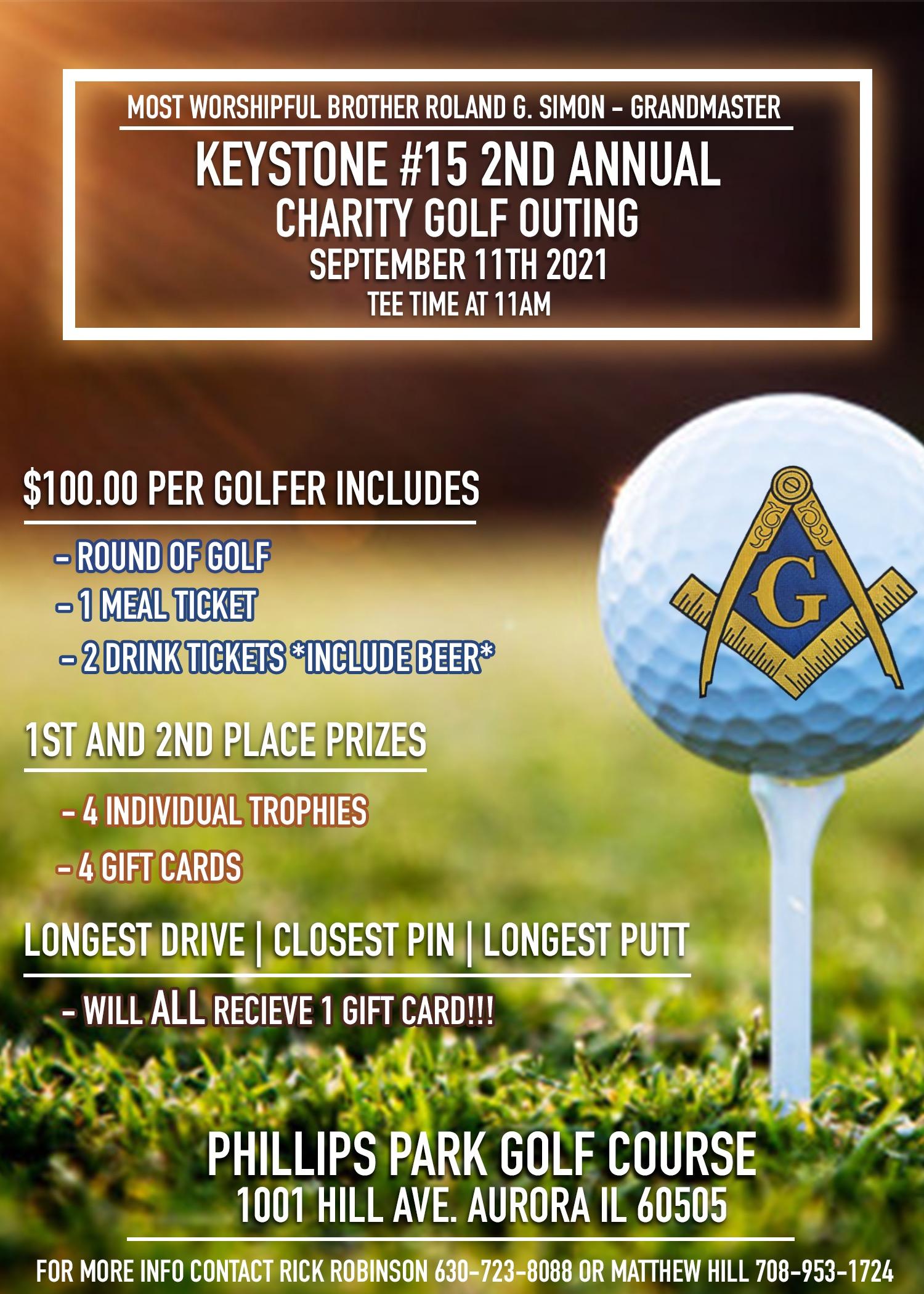 Keystone Lodge #15’s second Annual charitable Golf Outing