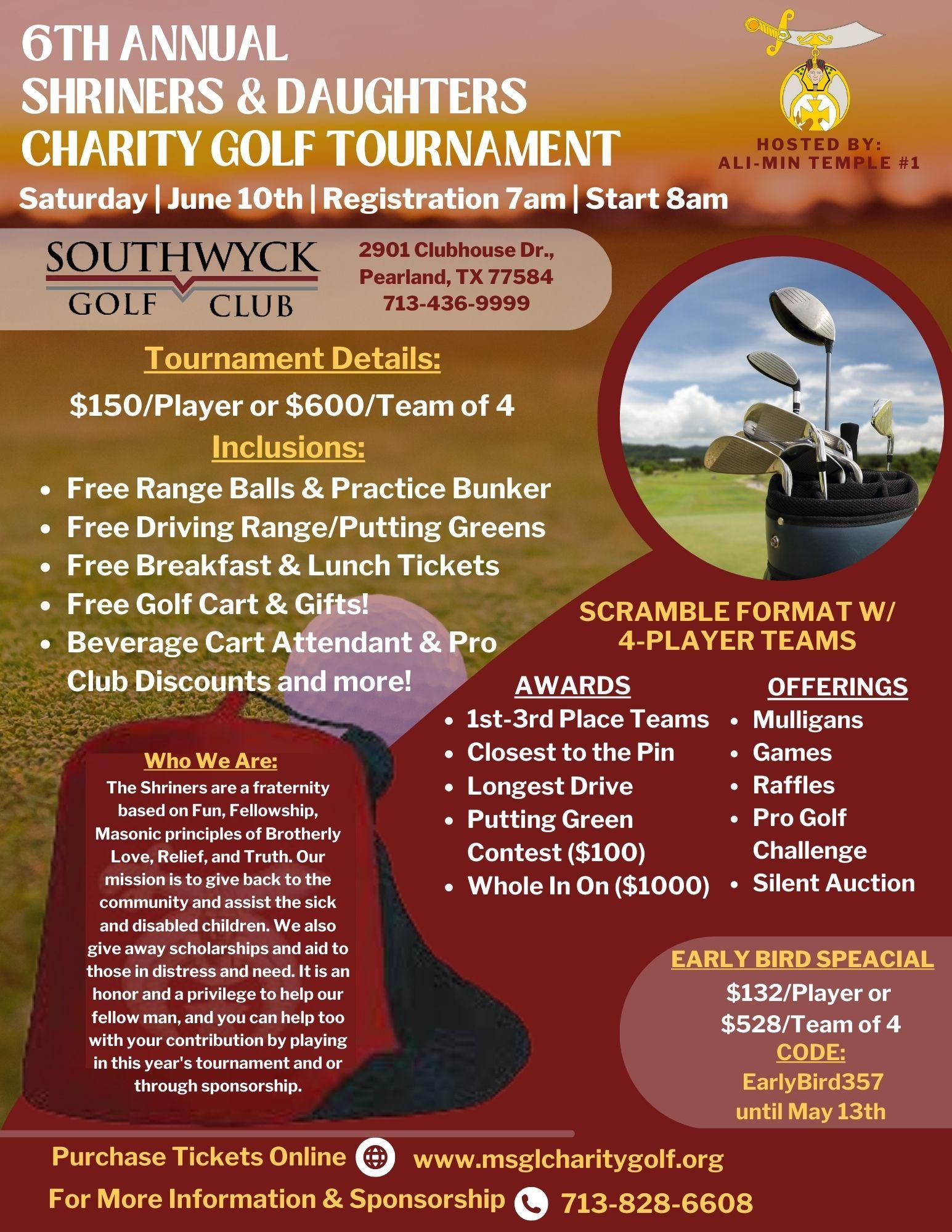 Shriners & Daughters 6th Annual Charity Golf Tournament
