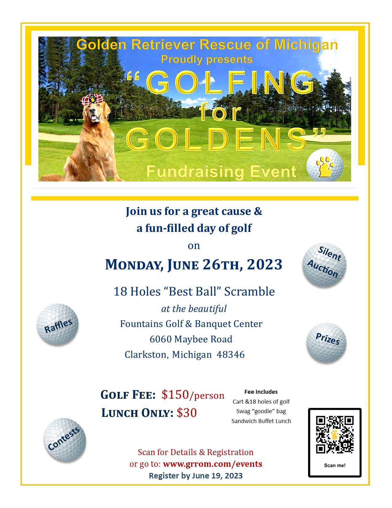 "Golfing For Goldens" 2023 Fundraising Event