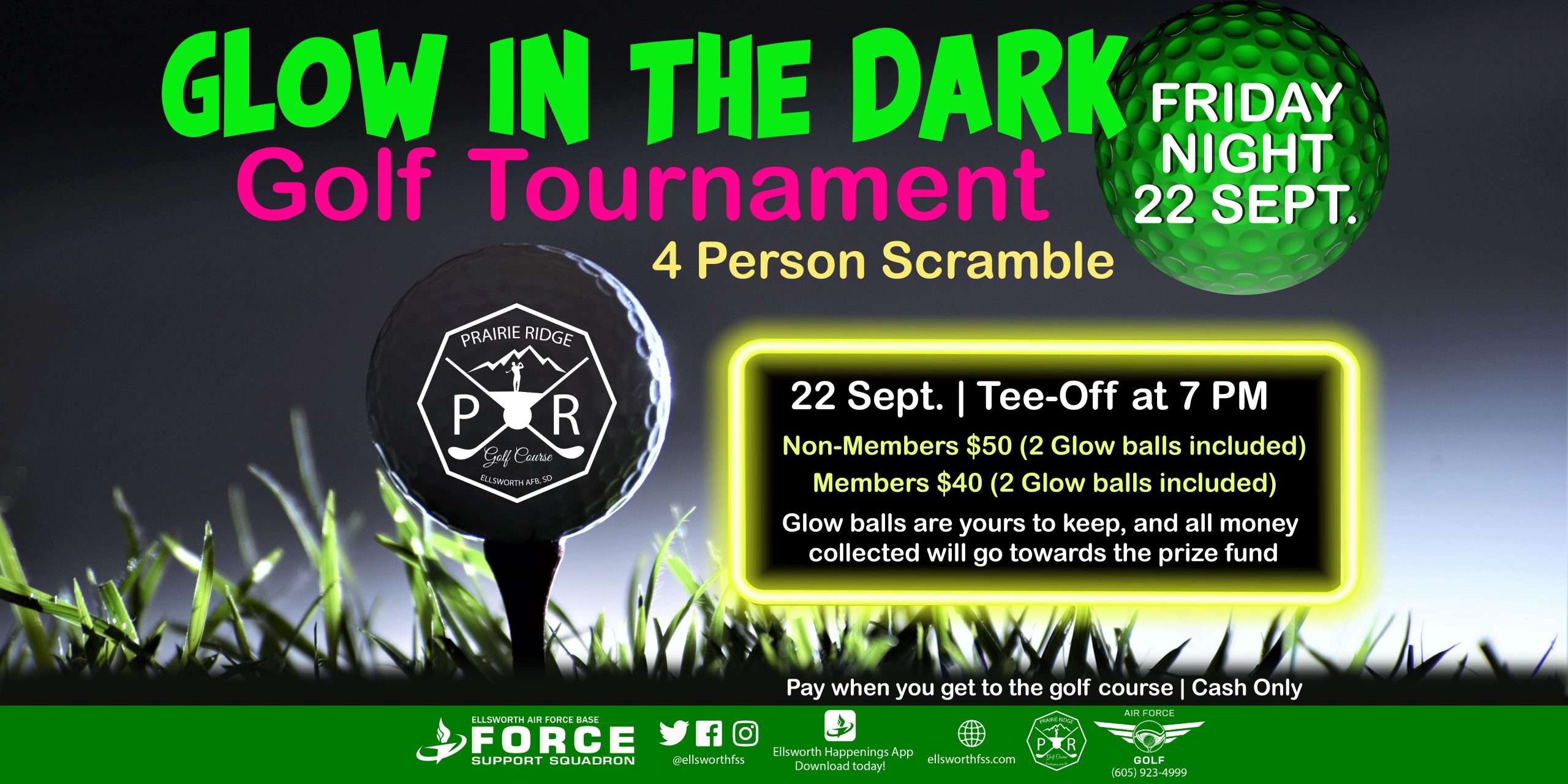 PRGC 2023 Glow In The Dark Golf Tournament - 4person scramble
