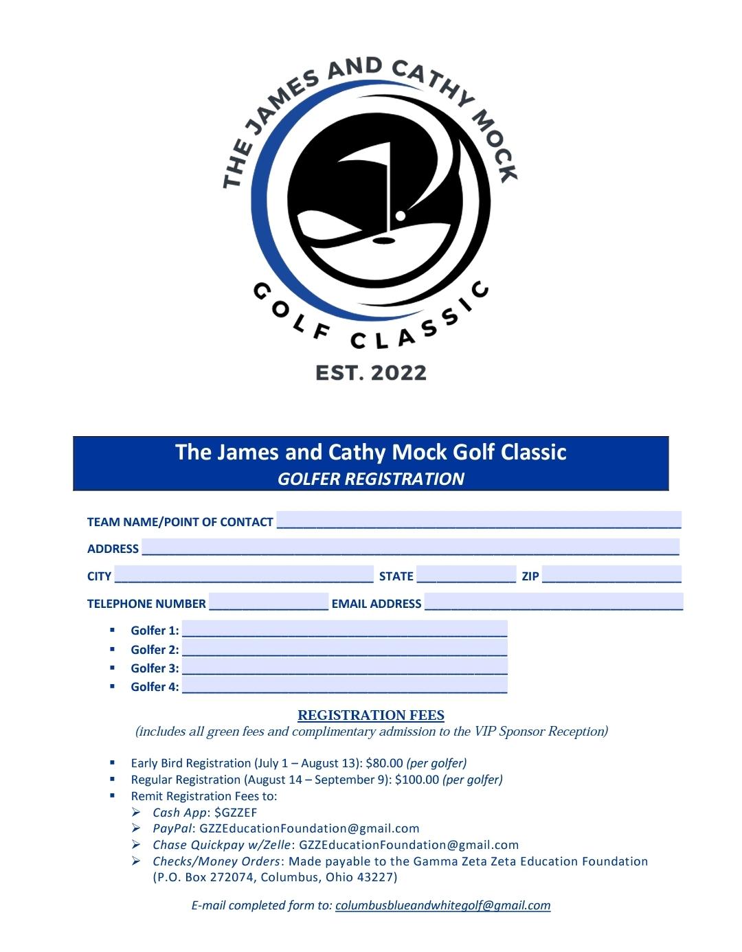 The Second Annual James and Cathy Mock Golf Classic