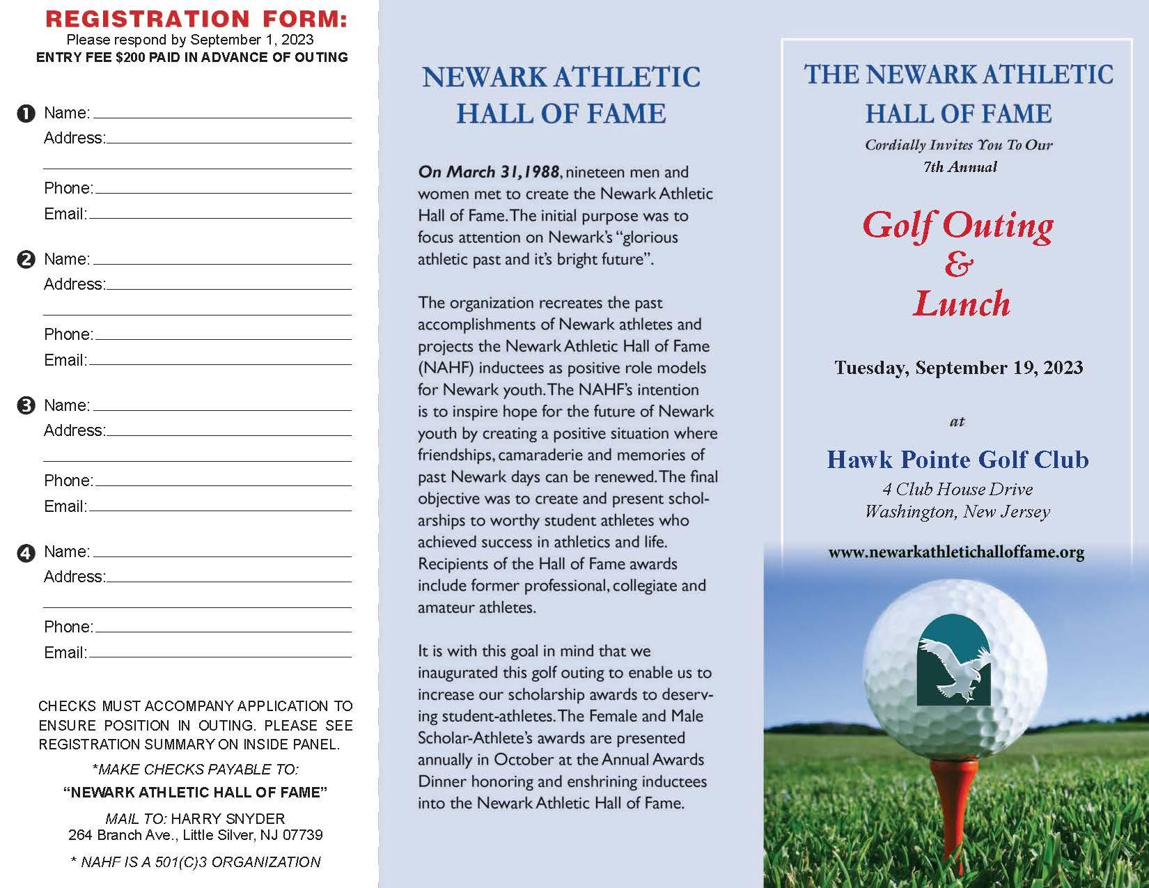 Newark Athletic Hall of Fame 7th Annual Golf Outing