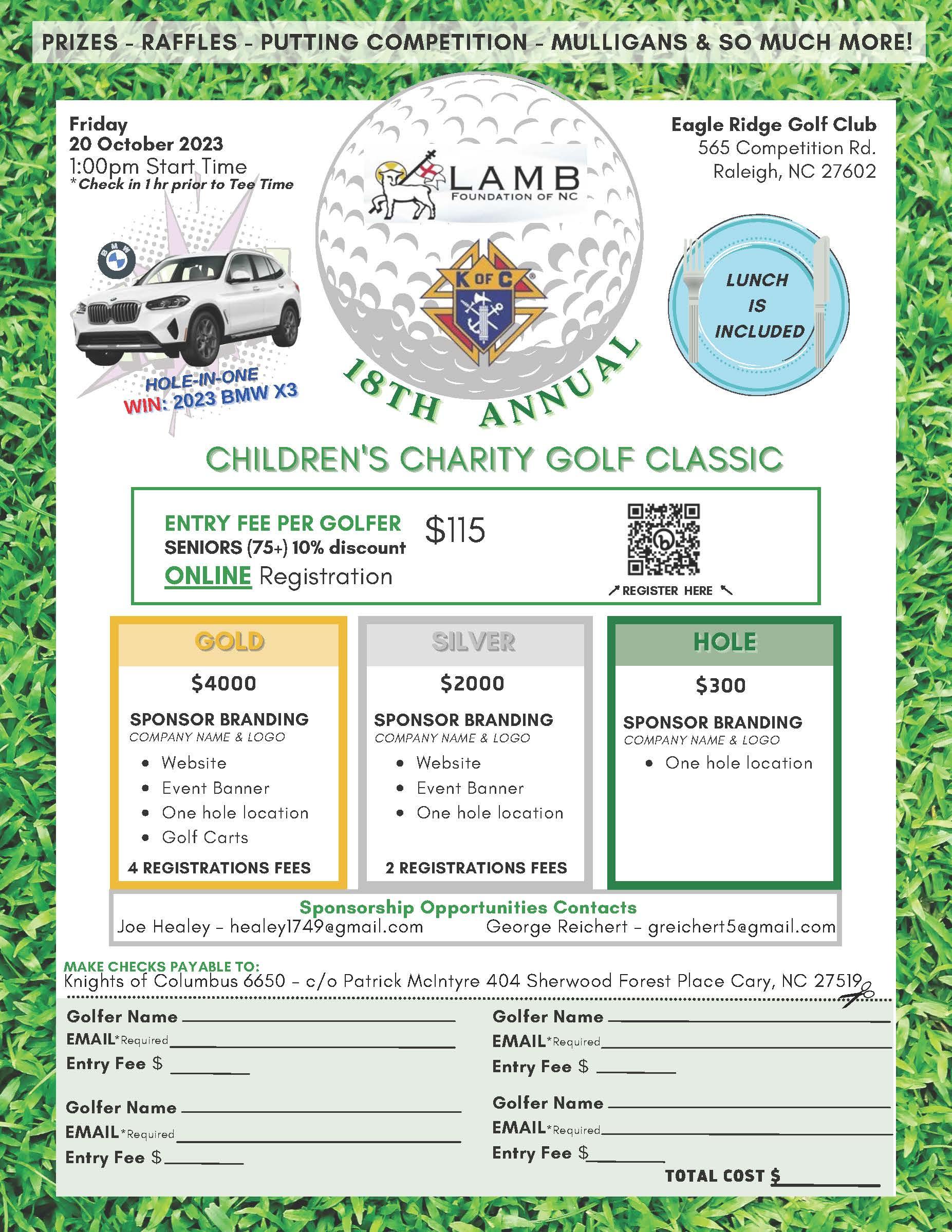 Knights of Columbus 18th Annual Charity Golf Tournament
